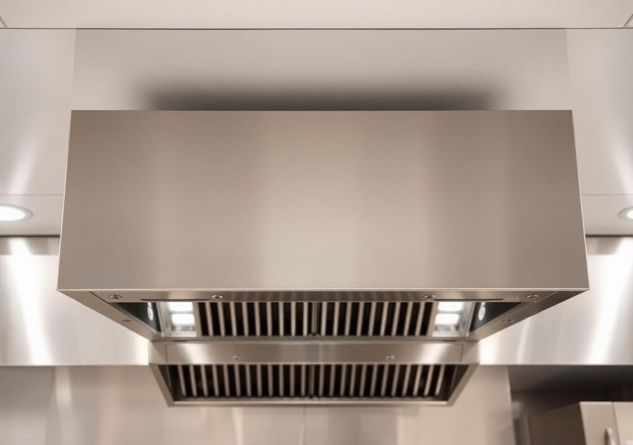 Stainless steel commercial kitchen exhaust hood
